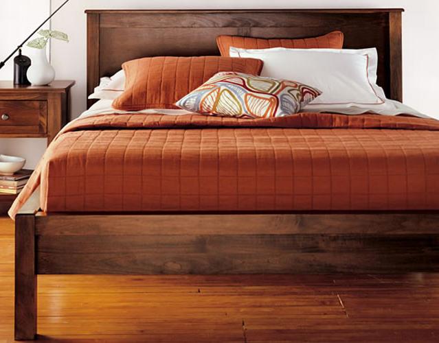 Wood panel top platform bed